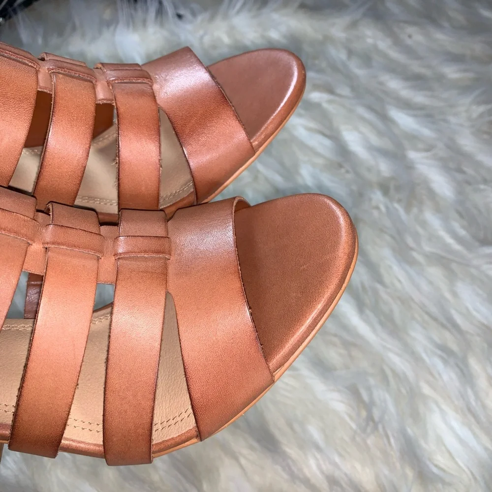 Steven by Steve Madden Brown Leather Caged Heels | Strappy Pumps | 9.5
